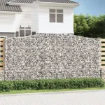 Coșuri gabion arcuite, 2 buc 400x50x200/220 cm, fier galvanizat GartenMobel Dekor