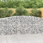 Coșuri gabion arcuite 2 buc, 400x50x100/120 cm fier galvanizat GartenMobel Dekor