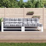 Perne de paleți, 5 buc., gri carouri, material textil GartenMobel Dekor