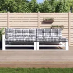 Perne de paleți, 5 buc., gri carouri, material textil GartenMobel Dekor