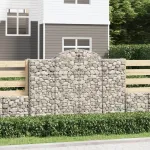 Coșuri gabion arcuite 2 buc, 200x30x140/160cm, fier galvanizat GartenMobel Dekor