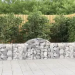 Coșuri gabion arcuite 2 buc, 200x30x60/80 cm, fier galvanizat GartenMobel Dekor
