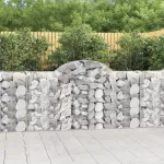 Coșuri gabion arcuite 4 buc, 200x30x100/120 cm fier galvanizat GartenMobel Dekor