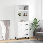 Dulap înalt, alb, 69,5x34x180 cm, lemn compozit GartenMobel Dekor