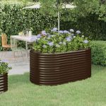 Strat înălțat grădină 152x80x68 cm oțel galvanizat GartenMobel Dekor