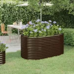 Strat înălțat grădină 152x80x68 cm oțel galvanizat GartenMobel Dekor
