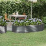 Strat înălțat grădină 175x100x36 cm oțel galvanizat GartenMobel Dekor
