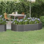 Strat înălțat grădină 175x100x36 cm oțel galvanizat GartenMobel Dekor
