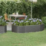 Strat înălțat grădină 175x100x36 cm oțel galvanizat GartenMobel Dekor