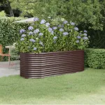 Strat înălțat grădină 224x80x68 cm oțel galvanizat GartenMobel Dekor