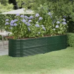 Strat înălțat grădină 296x80x68 cm oțel galvanizat GartenMobel Dekor