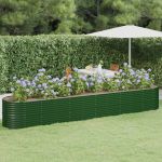 Strat înălțat grădină 440x80x68 cm oțel galvanizat GartenMobel Dekor