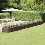 Strat înălțat grădină 620x80x36 cm oțel galvanizat GartenMobel Dekor