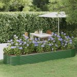 Strat înălțat grădină 322x100x36 cm oțel galvanizat GartenMobel Dekor