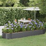 Strat înălțat grădină 322x100x36 cm oțel galvanizat GartenMobel Dekor