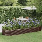Strat înălțat grădină 322x100x36 cm oțel galvanizat GartenMobel Dekor