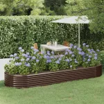 Strat înălțat grădină 322x100x36 cm oțel galvanizat GartenMobel Dekor