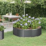 Jardinieră de grădină antracit 140x140x36 cm oțel galvanizat GartenMobel Dekor
