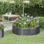 Jardinieră de grădină antracit 140x140x36 cm oțel galvanizat GartenMobel Dekor