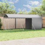 Padoc de exterior cu acoperiș argintiu 2x6x2,5m oțel galvanizat GartenMobel Dekor