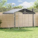 Padoc de exterior cu acoperiș argintiu 3x3x2,5m oțel galvanizat GartenMobel Dekor