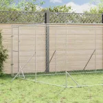 Padoc de exterior pentru câini argintiu 4x8x2 m oțel galvanizat GartenMobel Dekor