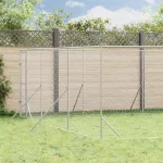 Padoc de exterior pentru câini argintiu 6x14x2m oțel galvanizat GartenMobel Dekor