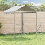 Padoc exterior cu acoperiș argintiu 10x2x2,5 m oțel galvanizat GartenMobel Dekor