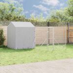 Padoc exterior cu acoperiș argintiu 4x4x2,5 m oțel galvanizat GartenMobel Dekor