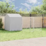 Padoc exterior cu acoperiș argintiu 4x4x2,5 m oțel galvanizat GartenMobel Dekor