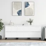 Servante, 3 piese, alb, lemn prelucrat GartenMobel Dekor