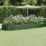 Strat înălțat grădină 373x140x36 cm oțel galvanizat GartenMobel Dekor