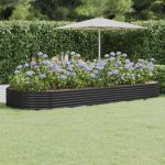 Strat înălțat grădină 373x140x36 cm oțel galvanizat GartenMobel Dekor