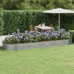 Strat înălțat grădină 450x140x36 cm oțel galvanizat GartenMobel Dekor