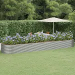 Jardinieră argintiu 584x140x68 cm oțel vopsit electrostatic GartenMobel Dekor