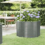 Jardinieră grădină gri 100x100x68 cm oțel galvanizat GartenMobel Dekor