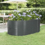 Strat înălțat grădină 175x100x68 cm oțel galvanizat GartenMobel Dekor