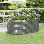 Strat înălțat grădină 175x100x68 cm oțel galvanizat GartenMobel Dekor