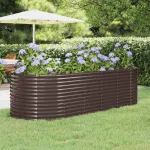 Strat înălțat grădină 249x100x68 cm oțel galvanizat GartenMobel Dekor