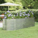Strat înălțat grădină 249x100x68 cm oțel galvanizat GartenMobel Dekor