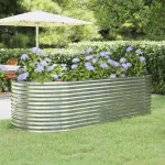 Strat înălțat grădină 249x100x68 cm oțel galvanizat GartenMobel Dekor