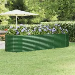 Strat înălțat grădină 322x100x68 cm oțel galvanizat GartenMobel Dekor