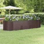 Strat înălțat grădină 322x100x68 cm oțel galvanizat GartenMobel Dekor
