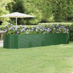 Strat înălțat grădină 396x100x68 cm oțel galvanizat GartenMobel Dekor