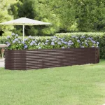 Strat înălțat grădină 396x100x68 cm oțel galvanizat GartenMobel Dekor