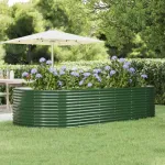 Strat înălțat grădină verde, oțel galvanizat GartenMobel Dekor