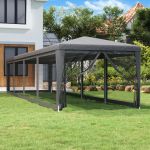 Cort de petrecere cu 10 pereți din plasă, antracit, 3x12 m HDPE GartenMobel Dekor