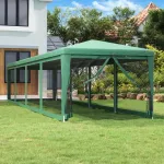 Cort de petrecere cu 10 pereți din plasă, verde, 3x12 m, HDPE GartenMobel Dekor