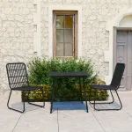 Set mobilier de exterior, 3 piese, poliratan și sticlă GartenMobel Dekor
