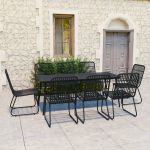 Set mobilier de exterior, 9 piese, poliratan și sticlă GartenMobel Dekor